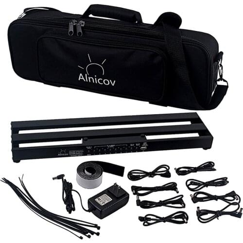 MagiDeal Metal Effect Pedal Bracket In Guitar Effect Board Bag W/ Power Plug Kit