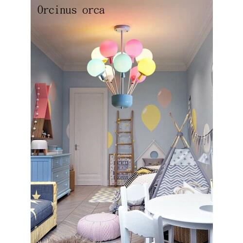 Cartoon creative balloon chandelier boys girls bedroom childrens room lamp modern romantic colorful balloons chandeliers