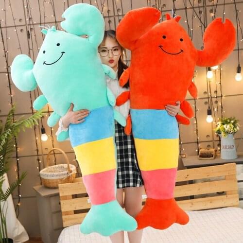 New 1pc 45cm-135cm Cartoon Lobster Plush Toys Soft Stuffed langouste Animal Doll Funny Pillow for Children Girls Gift Home Decor