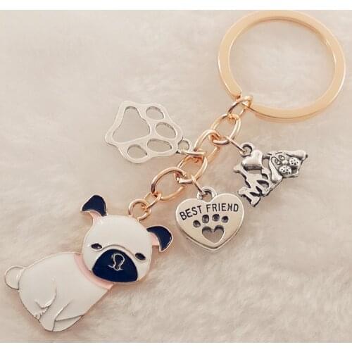 New Mini I Love My Dog Keychain Cute Footprint Pendant Keyring Best Friend Pet Keyring Gift for Pet Lovers