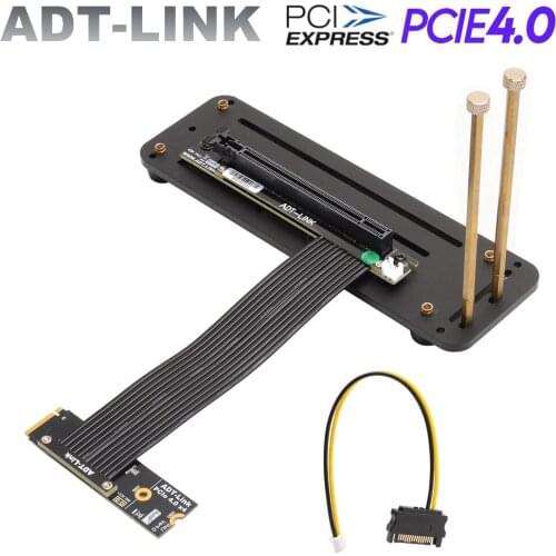 PCI-E 4.0 Riser Cards M.2 NGFF NVMe Key-M 2230-2280 SSD To PCIe x16 Mining Extension Cable Gen4 SATA Power Cable 64G/Bps+Base