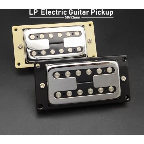 50mm+52mm Electric Guitar Pickup H Type Humbucker Neck Bridge Pickup for LP Style Guitar Brass Cover Pickup with Ring