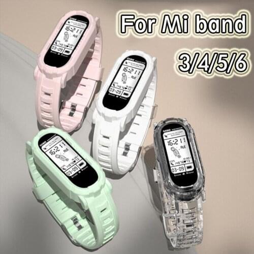 Band for xiaomi 6 5 4 3 Transparent Strap for Xiaomi Mi band 6 Silcone Watch Band TPU Replacement Bracelet Accessories
