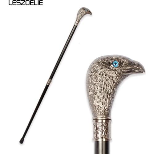 Sliver Eagle Head With Blue Eyes Walking Cane Man Fahionable Decorative Walking Stick Women Elegant Vintage Walking Stick