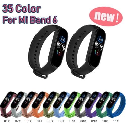 35 Colors For Xiaomi Mi Band 6 Sport Strap Replacement Wristband Sport Silicone Smart Watch Wrist Color TPU Strap For Mi Band 6