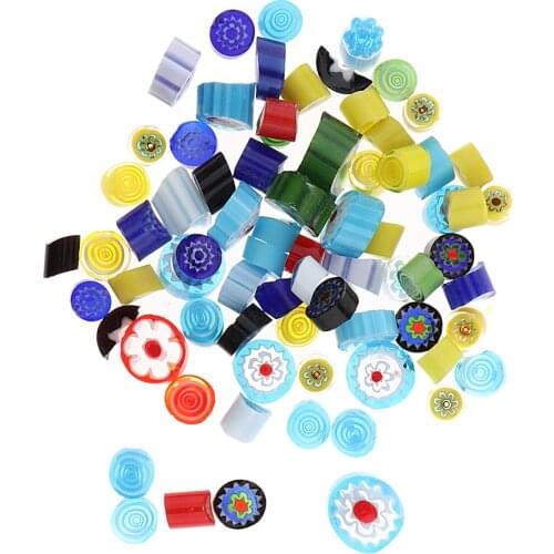 28g Millefiori Glass Beads Irregular Fusing Glass Loose Beads Mosaic Tile Supply Art Glass Accessory