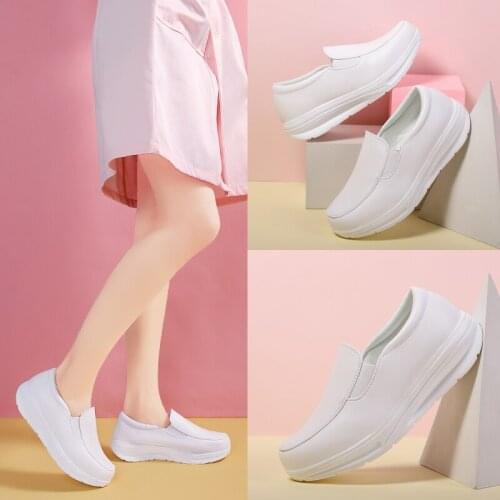 Spring Autumn Womens Flat Shoes Loafers Small White Shoes Shallow Mouth Artificial Leather Casual Shoes Non-slip Silp-on Shoe