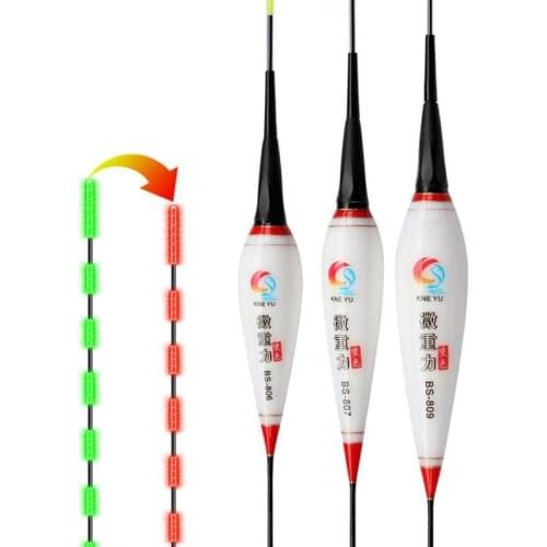 1pcs Smart Fishing Float LED Night Light Bite Color Change Alarm Fish Bait Balsa Wood Electronics Floats Fishing Tackle Tools