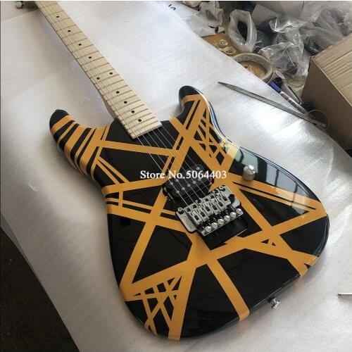 High quality electric guitar, double rocking guitar, maple neck, yellow printed string, free delivery
