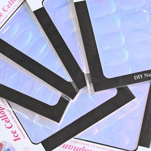 1Pcs Holographic Aurora Foil Film Nail Art Sticker Laser Glass Paper Candy Wapper Decal DIY Ice Cube Manicure Slider Decorations