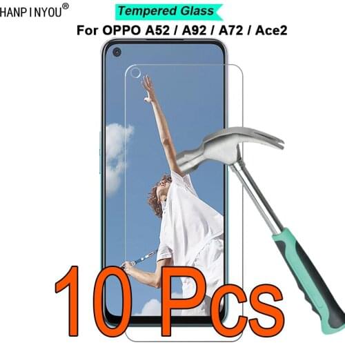 10 Pcs/Lot For OPPO A52 A72 A72n A92 Ace2 Ace 2 5G 9H Hardness 2.5D Toughened Tempered Glass Film Screen Protector Guard