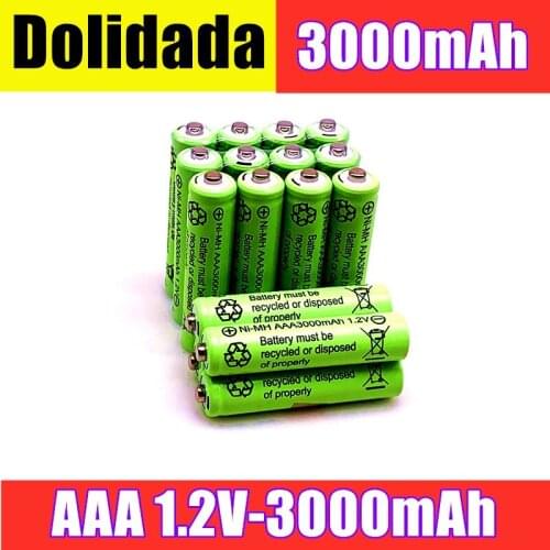 100pieces 100% original AAA 3000mAh 1.2V quality rechargeable battery AAA 3000mAh Ni-MH rechargeable 1.2V 2A battery
