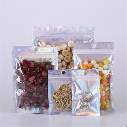 20Pcs Retail Plastic Packaging Bag Smell Water Proof Reclosable Pouches Aluminum Foil Pack Hologram Food Storage Mylar Self Seal