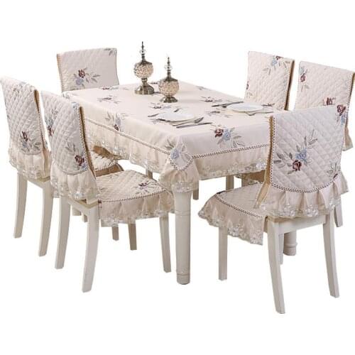 2019 new modern flower table cloths chair cushion covers set waterproof oilproof thick rectangular table cover almofadas home