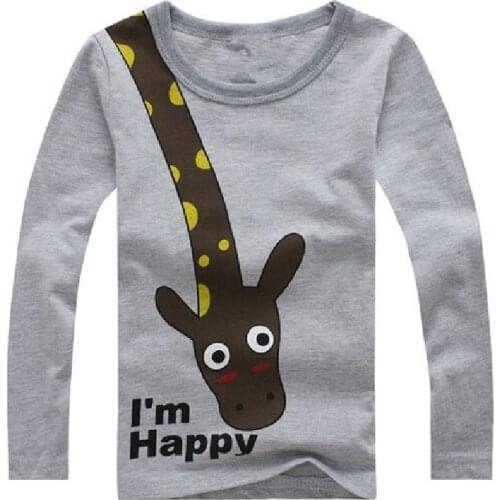 2020 Spring Giraffe Children T-Shirt baby boys clothes Cotton Tops Girls Bottoming Shirt tops Boy Clothes Outfits