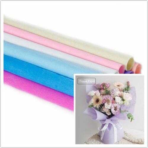 30pcs/lot 48*48cm Solid Color Tissue Paper Handmade DIY Material Flower Bouquet Wrapping Paper