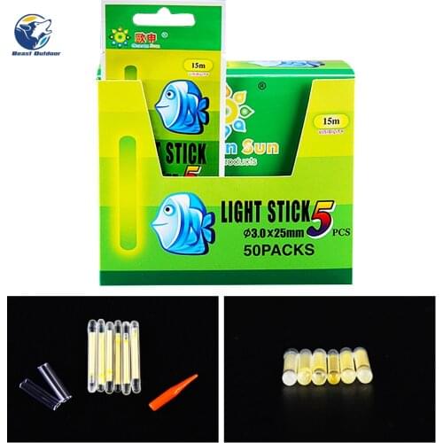 5 packs Fishing Glow Stick 4.5*37MM3.0*25MM Night Fishing Float Glow Lighting Stick Wand Green chemical Stick