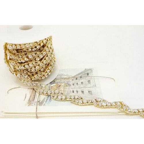 5 Yards 8mm Rhinestone Silver Gold Trim Sew On Bridal Costume Trim Wedding Dress Supplies Hot Selling