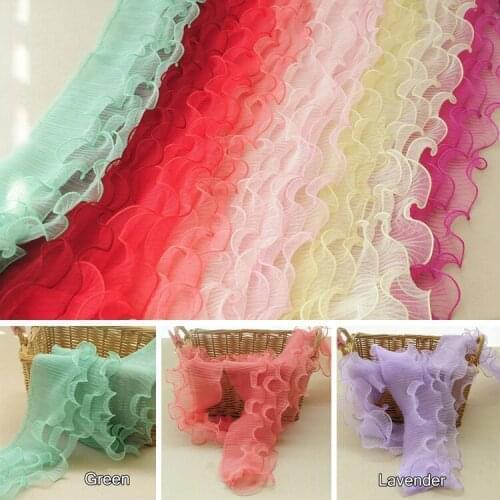 8Yard /lot 12colors ruffle skirt lace trim diy gauze lace clothes accessories wedding decoration DIY materials