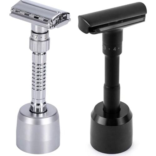 Adjustable Double-Edged Safety Razor For Shaving Zinc Alloy Chrome Metal Manual Razor With Shell Salon Home Mens Styling Tool