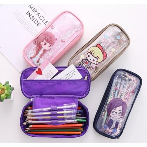 Pencil case Multi-layer large-capacity pencil bag Creative student stationery box Korean gifts for boy and girl school supplies