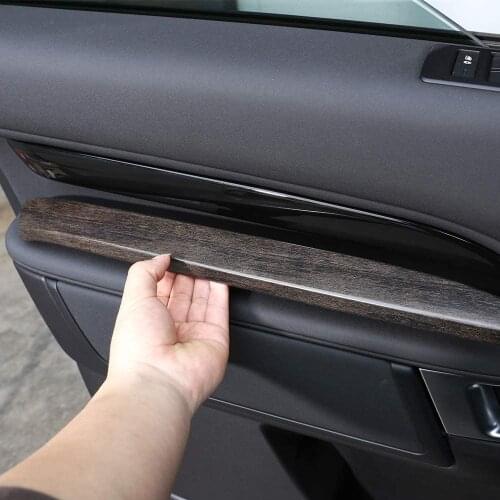 Oak Wood Car Interior Door Protector Decoration Plate Strips 4pcs For Land Rover Discovery 5 2017