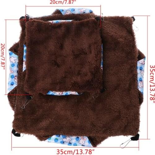 Pet Hammock Double-layer Plush Fleece Soft Winter Warm Hanging Nest Sleeping Bed Small Pets Hamster Squirrel Chinchilla Pig