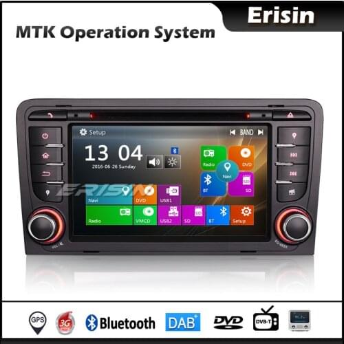 Erisin EU Warehouse 7147 7" 2 Din Car Stereo GPS DAB 3G Bluetooth CD DVR DTV Car Autoradio for AUDI A3 S3 RS3 RNSE PU