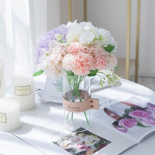Hydrangea Artificial Flowers Peony Bouquet Silk Ball Blooming Fake Flower Wedding Centerpieces Stage DIY Home Table Decoration