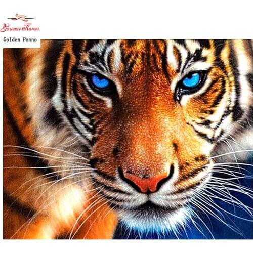 Golden Panno,Full Drill Square Diamond 5D DIY Diamond Painting tiger Diamond Embroidery Cross Stitch Rhinestone 0514