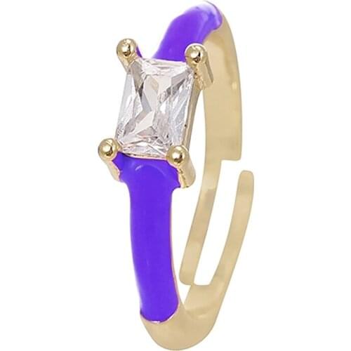 ZHINI New Fashion AAA Zircon Big Crystal Adjustable Rings for Women Simple 9 Colors Gold Alloy Ring Party Jewelry 2021 anillos