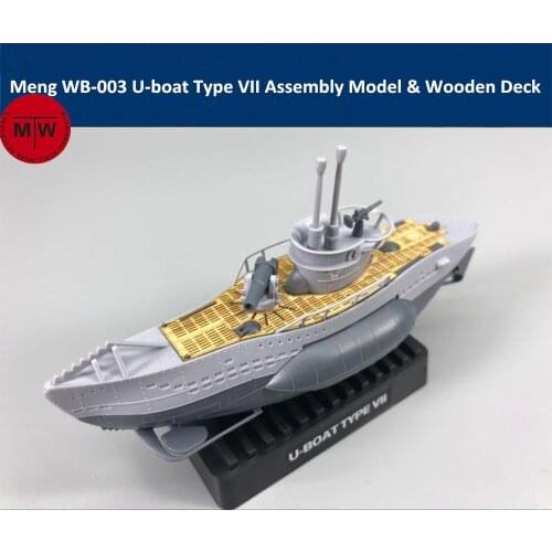 Meng WB-003 Warship Builder U-boat Type VII Q Edition Plastic Assembly Model Kit Cute & Wooden Deck