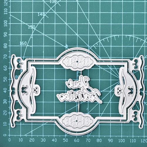 YaMinSanNiO Frame Dies Your Matation Letter Metal Cutting Dies Scrapbooking Card Making Embossing Die Cut Lace Cutting Dies