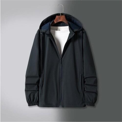 2021 Spring Men Casual Jacket Coat Hooded Windbreaker Waterproof