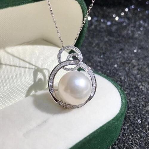 Wedding New DIY Mount 925 Sterling Silver Pendant Base Settings Mountings Findings Parts for Pearl Crystal Jade Agate 5pcs/lot