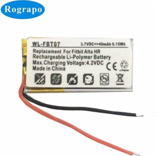 New Li-ion Polymer 40mAh Replacement Battery For Fitbit Alta HR AltaHR Batteries Accumulator 2-wire