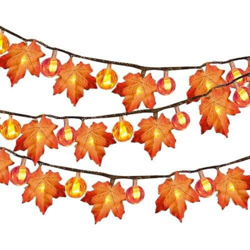 Fall Maple Leaf String Lights 10/30 Led Thanksgiving Lights Battery Operated Autumn Garland Lights Decor for Home Indoor Outdoor