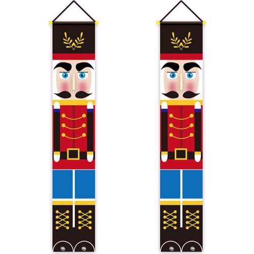 Christmas Nutcracker Banners Christmas Decoration Porch Front Door Welcome Sign Christmas Decoration Knight Curtain