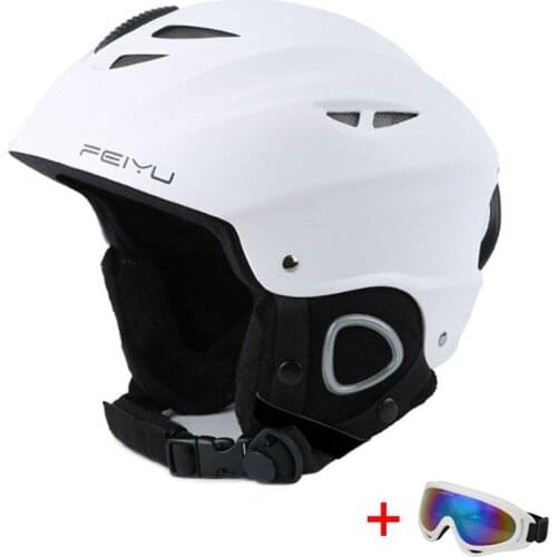 Outdoor Sports Ski Snowboard Helmet with Goggles Windproof Breathable Skiing Skating Helmet Winter Thermal Snowmobile Helmet