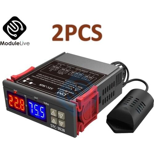 Stc 3028 Dual Pid Digital Control Temperature Humidity 220v Incubator Controller Thermostat Switch Sensor Thermoregulator Home