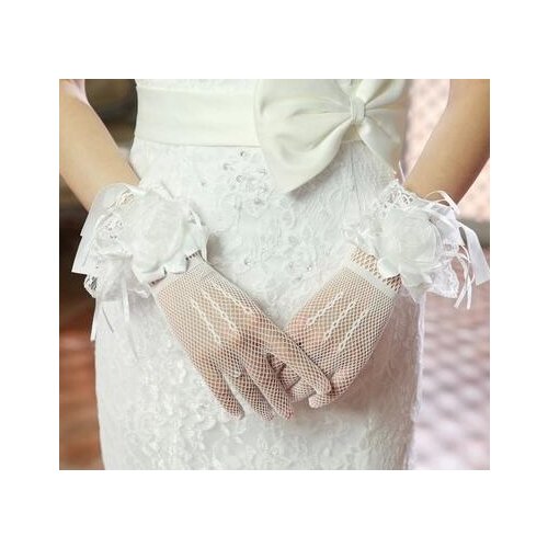 Bridal Gloves, short white wedding dress accessories