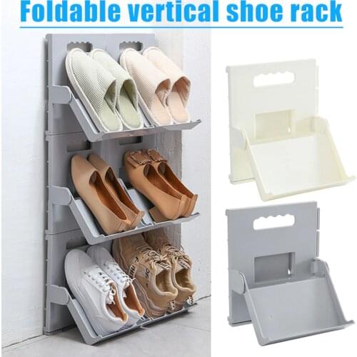 Vertical Stackable Shoes Rack Foldable Space-saving Shoe Stand Shelf Organizer B1