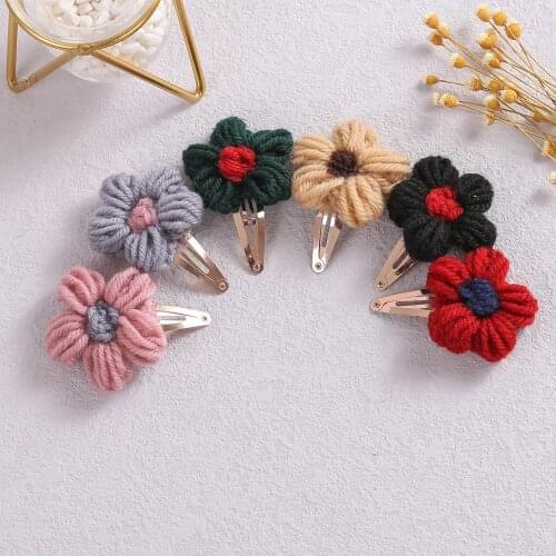 Sweet Lovely Baby Hair Clips For Children Toddler Hair Accessories Wool Flower Mini Baby Hairpins Freshness Kids Headwear Gift