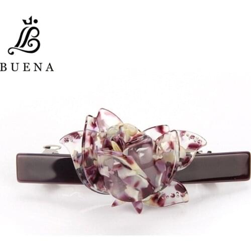 Hot Sale Girl Hair Jewelry Rose Flower Hair Barrette Romantic Gift Hair Accessories Acetate Hair Clips