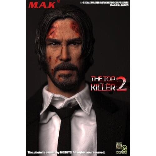 1:6 scale the killer John Wick head sculpt Keanu Reeves head carved male man boy head model toy for 12' action figure body