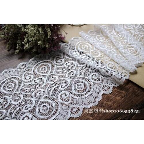 1 Yard Black White Embroidered Lace Trim Ribbon Elastic Lace Fabric DIY Crafts Sewing Accessories Wedding Hair Garments Decor