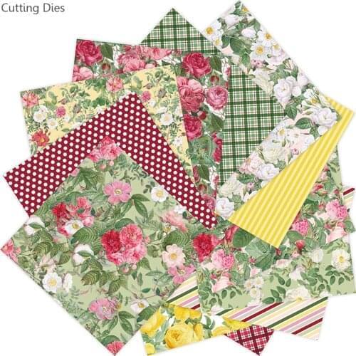 12Sheets/lot Flower Art Background Decorative Paper For Card Making DIY Scrapbooking Paper Craft Happy Planner Journaling