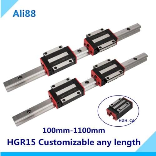 15mm linear rail HGR15 any length square linear guide rail+Slide Block Carriages HGH15CA/HGW15CC CNC Router Engraving чпу набор