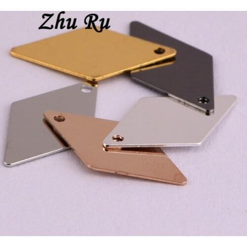 20pcs ZHU RU 15*8.5mm quadrilateral rhombus Charms Fashion Pendant for DIY Charms Choker Necklace Jewelry Making Handmade Craft