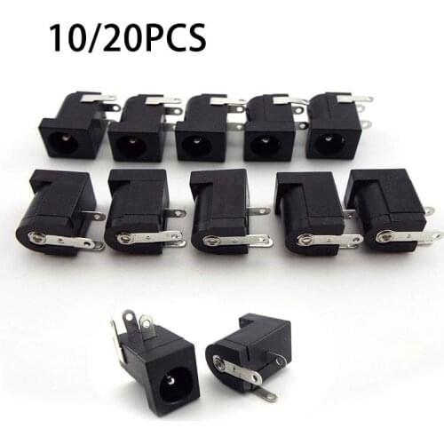 5.5x2.1mm DC-005 DC female Power Jack Supply Socket Plug Connectors Barrel-Type Right Angle PCB Mount Terminal